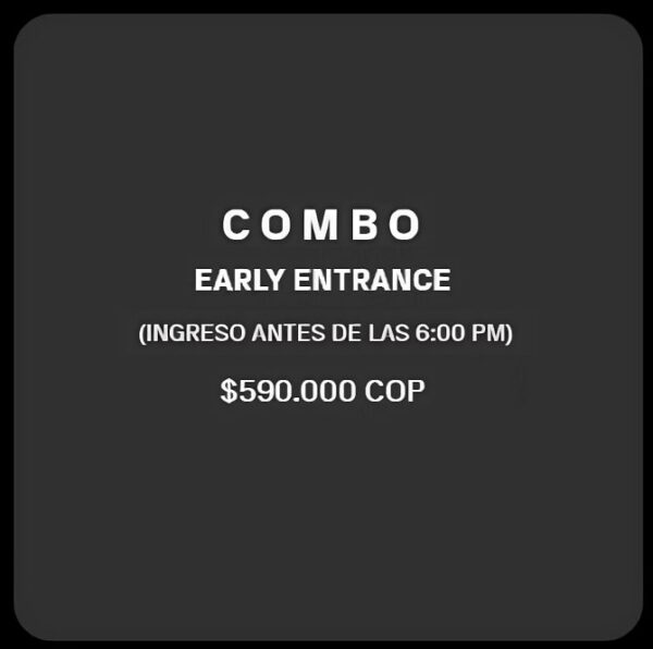 Boletas Early Disponibles para el 11 & 12 de Mayo - Core Tomorrowland Medellín, Precio único, Tercera Etapa, Ultimas Entradas Disponibles.